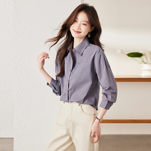 เสื้อชีฟองสีขาวสำหรับสาวออฟฟิศเสื้อลำลองแขนสั้นฤดูร้อนทอ5327<span class=keywords><strong>ล</strong></span>ายพื้น - Product Image 5