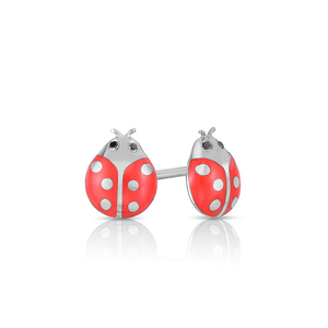 Milskye simpatici regali per bambini gioielli in <span class=keywords><strong>argento</strong></span> sterling 925 con insetti <span class=keywords><strong>orecchini</strong></span> in <span class=keywords><strong>coccinella</strong></span> smaltata in oro 14 carati - Product Image 5