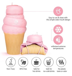BPA Free <strong>Silicone</strong> Portable Ice Cream Foldable <strong>Water</strong> <strong>Bottle</strong> for Children - Product Image 5