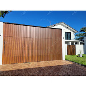 Puerta <span class=keywords><strong>de</strong></span> <span class=keywords><strong>Garaje</strong></span> Abatible <span class=keywords><strong>de</strong></span> Aluminio con Acabado <span class=keywords><strong>de</strong></span> <span class=keywords><strong>Madera</strong></span> Personalizada <span class=keywords><strong>de</strong></span> Grandsea, para Casas Residenciales y Villas - Product Image 1