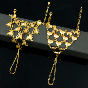 Pulseras de Moda con Anillo de Dubai, Chapadas en Oro de 21k, Diseño de Corazón y Mariposa, para Mujeres, Eventos y Fiestas - Product Image 5