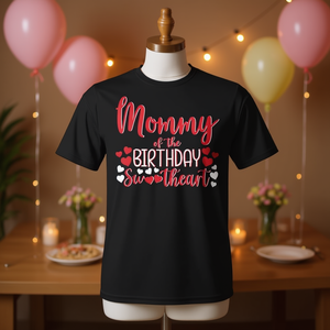 Maglietta 'Sweetheart Birthday Girl' per Mamma, per Feste di Compleanno, Regalo Promozionale Personalizzabile - Product Image 3