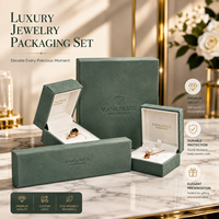 Ensemble d'emballage de bijoux en velours de luxe, boîte cadeau personnalisée avec logo, boîte de rangement pour bagues, colliers, boucles d'oreilles, bracelets
