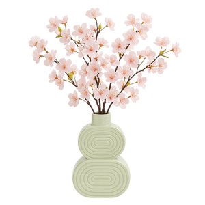 Vaso moderno in ceramica con cerchi impilati per l'arredamento del soggiorno, vaso decorativo per fiori per camera da letto, ufficio, ingresso, tavolo - Product Image 2