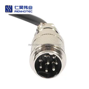 Aviation 8P GX16 Male Female Air Plug Butt Joint Connectors with Extension Cable 1M