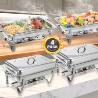 Matériel de Restauration Chauffe-Plats de Buffet, Réchaud en Acier Inoxydable 12 L