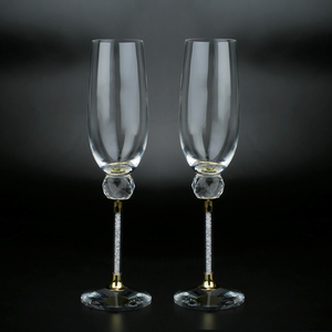 Set soffiato a mano in cristallo 2 eleganti bicchieri da vino spumante di qualità senza piombo Cocktail black <span class=keywords><strong>champagne</strong></span> <span class=keywords><strong>flute</strong></span> - Product Image 2