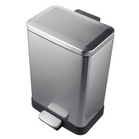 Poubelle de cuisine avec couvercle, robuste, en acier inoxydable, à ouverture sans contact, poubelle à pédale commerciale avec seau intérieur amovible