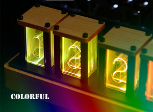 Cool LED <span class=keywords><strong>Nixie</strong></span> <span class=keywords><strong>Tube</strong></span> Horloge Kit Noyer Érable Bois RVB Horloge Numérique De Bureau Pseudo Glow <span class=keywords><strong>Tube</strong></span> Horloge - Product Image 5