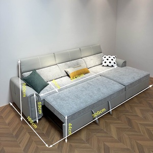 Divano Letto in Ecopelle Salvaspazio Confortevole con Tessuti Personalizzabili per Soggiorno e Appartamento - Product Image 6