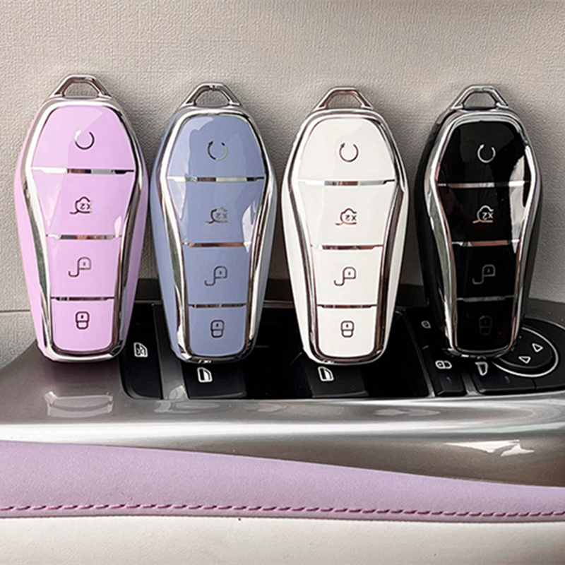 Car Accessories Car Key Case Cover TPU Key Cover for B Y D Custom Colour Pink Purple Gray Blue Red Smart Touch Car Key Case