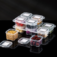 Boîtes alimentaires jetables en plastique PP transparentes, compatibles micro-ondes, avec couvercle, pour plats à emporter, 250 ml, 300 ml, 400 ml