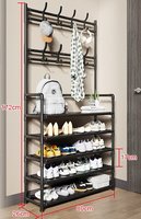 Porte-vêtements et sacs intégré pour la maison, support de rangement sur pied à quatre à cinq niveaux pour manteaux, étagère pliante pour chambre à coucher
