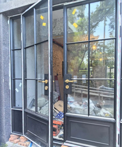 צרפתי סִגְנוֹן דלת מתקפלת מזכוכית מחוסמת סגסוגת אלומיניום כניסה פנימית עמידה לרוח סלון חדר שינה וילה מטבח - Product Image 5