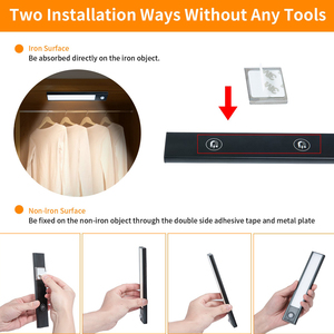 Luz LED nocturna para debajo de armario de cocina, lámpara de aluminio con Sensor de movimiento PIR recargable, 20/30/40/60cm - Product Image 6