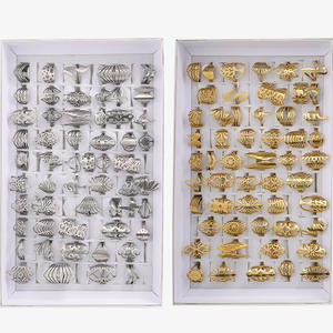 खोखले-आउट रिंग ज्वैलरी महिलाओं स्टेनलेस स्टील मिश्रण बहुत तिरनिश मुक्त छल्ले मुक्त छल्ले - Product Image 2