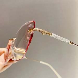 Gafas de Lectura para Mujer 2025, con Protección Anti Luz Azul, Diseño Ojo de Gato, Sin Montura, con Diamantes - Product Image 5