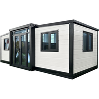 Maison conteneur mobile à double aile extensible pour hôtels, bureaux, villas et immeubles de bureaux - Conception de ferme résistante au vent et imperméable