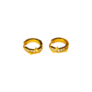 Boucles d'oreilles en cristal en acier inoxydable 316L avec placage or PVD et strass pour femmes, bijoux tendance - Product Image 2