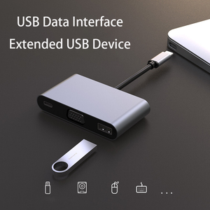 Màu Xám USB Loại C để <span class=keywords><strong>VGA</strong></span> Adapter Nam để nữ chuyển đổi đóng hộp Đồng Loại C để <span class=keywords><strong>VGA</strong></span> Adapter 3.0 USB C HUB 3 trong 1 máy tính xách tay Docking - Product Image 6