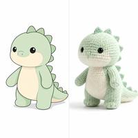 Vente en gros de jouets en peluche dinosaures personnalisés, fabrication directe d'usine, porte-clés en peluche de luxe abordables faits à la main, jouets en peluche tricotés sur mesure