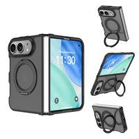 Étui de téléphone magnétique anti-traces de doigts mat pour iPhone Duo avec protection à 360° °   Support rotatif antichoc pliable pour téléphone portable