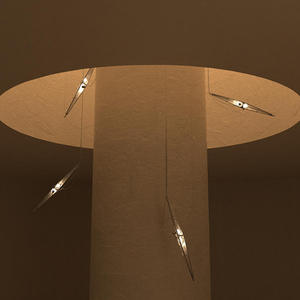 Lámpara Colgante Moderna de Diseño Minimalista con Tiras de Vidrio y Acero Inoxidable para Comedor - Product Image 5