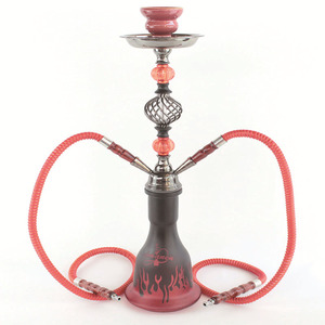 Cachimba árabe <span class=keywords><strong>de</strong></span> tamaño mediano con doble manguera, juego completo <span class=keywords><strong>de</strong></span> accesorios estilo barra, tubo <span class=keywords><strong>de</strong></span> metal esmerilado en stock para exportación. - Product Image 4
