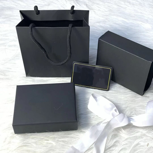 Pochette à bijoux noire de marque, directement de l'usine, avec logo, pour femmes, emballage cadeau de luxe, boîte à collier avec accessoires - Product Image 6