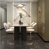 Ventes chaudes, plaque de marbre UV personnalisée, design doré, panneau mural en PVC imitation marbre pour décoration intérieure