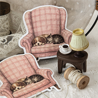 Blocs-notes découpés au laser style cottage vintage, notes adhésives décoratives de forme irrégulière, motifs animaux en dentelle antique, autocollants adhésifs