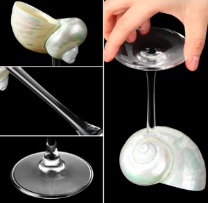 Verres à cocktail artisanaux en coquille de conque naturelle, verre borosilicate, décoration côtière pour <span class=keywords><strong>mariage</strong></span> à la plage, articles de bar - Product Image 2