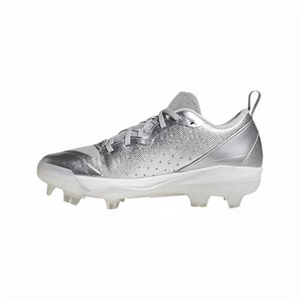 Zapatillas <span class=keywords><strong>de</strong></span> Softbol para <span class=keywords><strong>Mujer</strong></span> con Cordones, Tacos Moldeados, Ligeras, Duraderas, Antideslizantes, Transpirables, para Entrenamiento y Juego, Color Plateado Metálico, Negro y Gris - Product Image 1