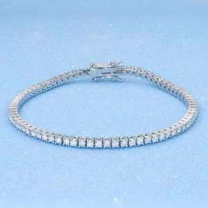 Pulsera de Tenis de Plata S925 con Incrustaciones de Moissanita, Joyería de Diamantes Completos, Pulsera de Cadena VVS, Regalo - Product Image 4