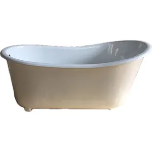 hotel renovation cast iron bathtub with clawfoot for bathroom in beige paint