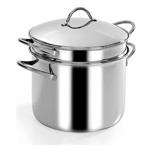PASTAMANIA Pentola <span class=keywords><strong>per</strong></span> pasta in acciaio inox da 22 cm con inserto <span class=keywords><strong>per</strong></span> cottura a vapore e coperchio, compatibile con l'<span class=keywords><strong>induzione</strong></span>, lavabile in lavastoviglie - Product Image 3
