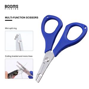 Tijeras para trenzas de pesca Booms Fishing BFLMS01 1.80oz 4.3in con bordes de corte dentados de acero inoxidable y mangos de plástico ABS - Product Image 3