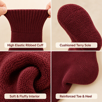 Chaussettes en coton peigné et laine mélangée jacquard de haute qualité, personnalisables avec logo OEM/ODM, douces, thermiques, respirantes, pour l'hiver