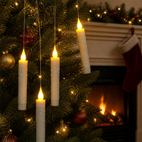 Bougie chauffe-plat à piles scintillante pour arbre de Noël suspendu, pour une décoration intérieure chaleureuse et douillette, et un ornement romantique pour les soirées de Noël et les rendez-vous galants