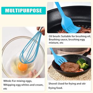 Compact 5 Piece Red Silicone Baking Utensil Sets with Integrated Storage Loops for Organized and Efficient Bakery Tool - Product Image 3
