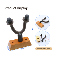 Support mural en bois pour guitare Support pour ukulélé basse électrique acoustique Crochet durable Support pour instrument de musique