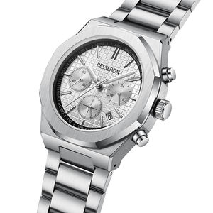 นาฬิกาควอตซ์สปอร์ตหรูสำหรับผู้ชาย สายสแตนเลส กันน้ำ พร้อมฟังก์ชันโครโนกราฟ รับผลิตแบบ OEM ODM พร้อมโลโก้ ผลิตในประเทศจีน - Product Image 3