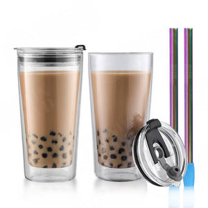 Top vendeur <span class=keywords><strong>Jura</strong></span> <span class=keywords><strong>le</strong></span> Loch verre bulle Smoothies été froid boire large bouche Boba café glacé gobelet tasses avec couvercle - Product Image 3
