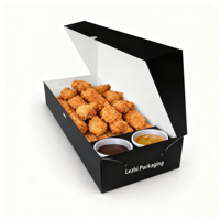 Churros personnalisés d'usine à emporter frites crêpes poulet popcorn support boîte d'emballage en papier avec insert de trempage Logo