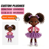Poupées en tissu africaines américaines personnalisées OEM ODM, poupées en peluche noires personnalisées, poupées africaines, peluches afro-américaines en gros