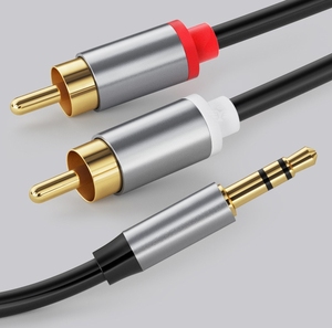Bán Buôn Tinh Khiết Đồng PVC Kép Vàng-Mạ 3.5Mm Stereo AUX Nam Kép 2 RCA Nam Âm Thanh <span class=keywords><strong>Y</strong></span> Cáp Cho Microphone Loa - Product Image 4