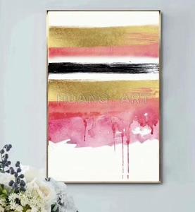 Haute qualité <span class=keywords><strong>peinture</strong></span> à l'huile abstraite toile artiste qualifié peint à la main moderne or gris noir Design personnalisé acrylique salon - Product Image 4