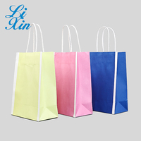 Sacs cadeaux en papier kraft blanc personnalisés en gros, sacs en papier kraft