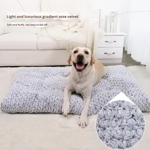 파괴 불가능한 캐스퍼 플러피 진정 효과 고양이 대형견 베개 침대 세탁 가능한 커버 우드 정형외과 메모리 폼 겨울용 강아지 침대 - Product Image 1