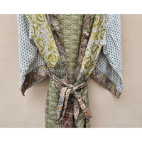 Robe Kimono Bohème Chic Vintage 100% Soie Satinée pour Femme, Légère et Confortable pour l'Été, avec Taille Élastique, Haute Qualité